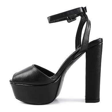 London Rag Rager Women's Platform Block Heel Sandals