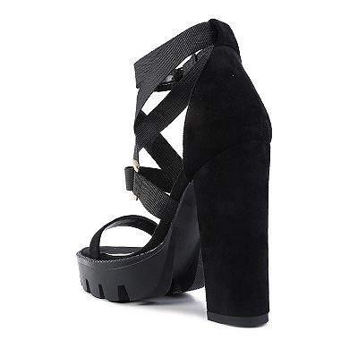 London Rag Fresh Daisy Women's Block Heel Dress Sandals