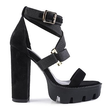 London Rag Fresh Daisy Women's Block Heel Dress Sandals