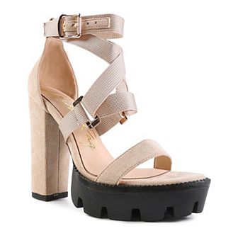 London Rag Fresh Daisy Women's Block Heel Dress Sandals