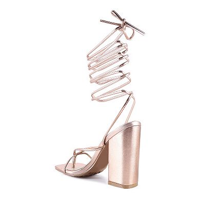 London Rag Shewolf Women's Lace-Up High Heel Sandals