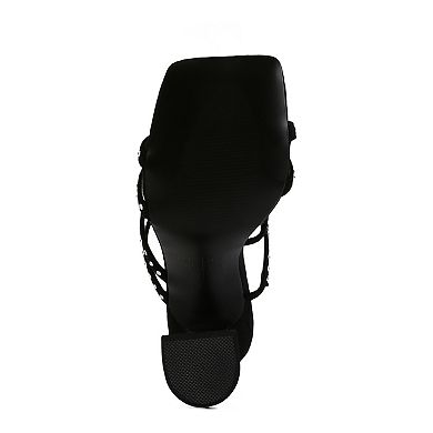London Rag Face Me Women's Studded Multi-Strap Dress Sandals