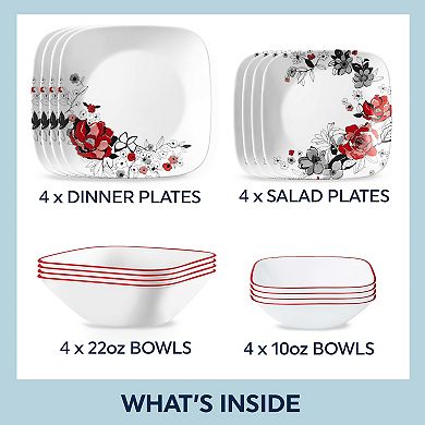 Corelle Chelsea Rose 16-pc. Dinnerware Set