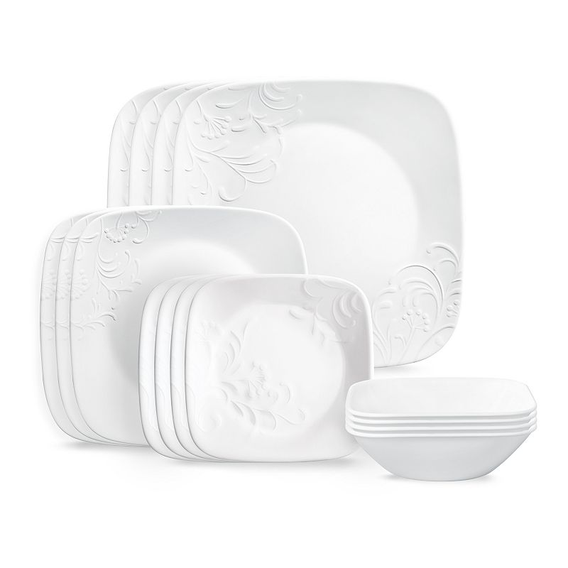Corelle Cherish Square 16 Piece Dinnerware Set, Service for 4