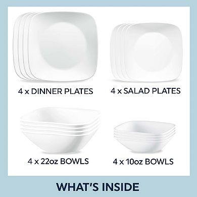 Corelle Vivid White 16-pc. Dinnerware Set