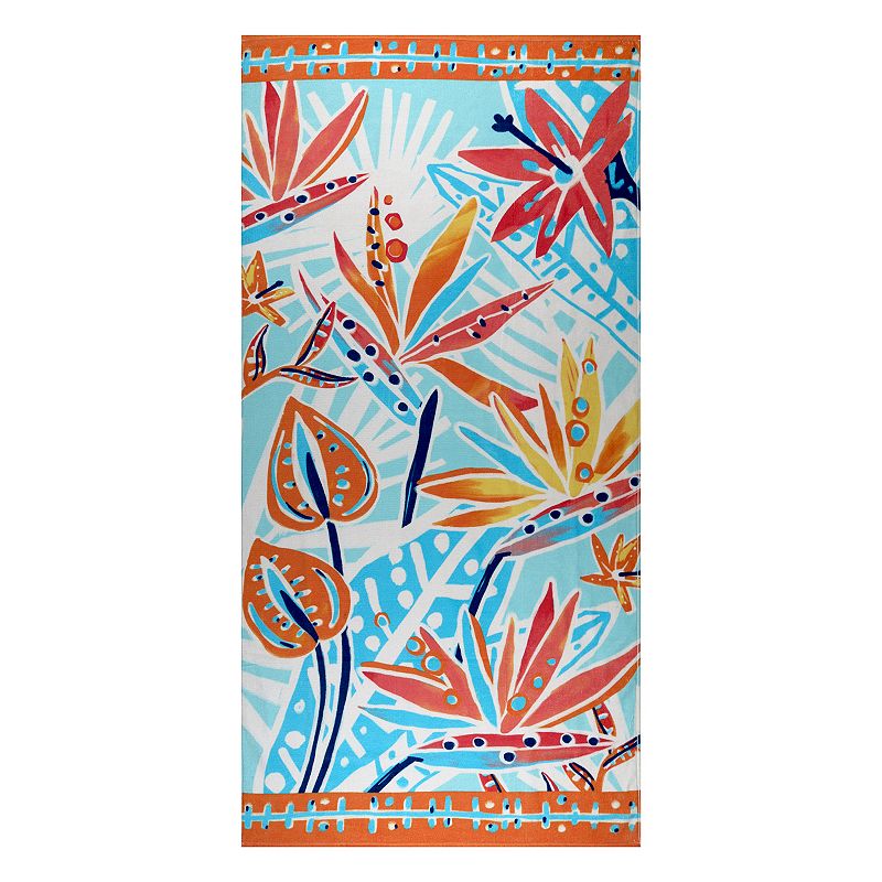 The Big One Floral Extra Large Beach Towel, Orange, 36 X 72