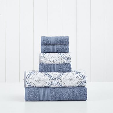 Modern Threads 6-Piece Capri Jacquard Towel Set