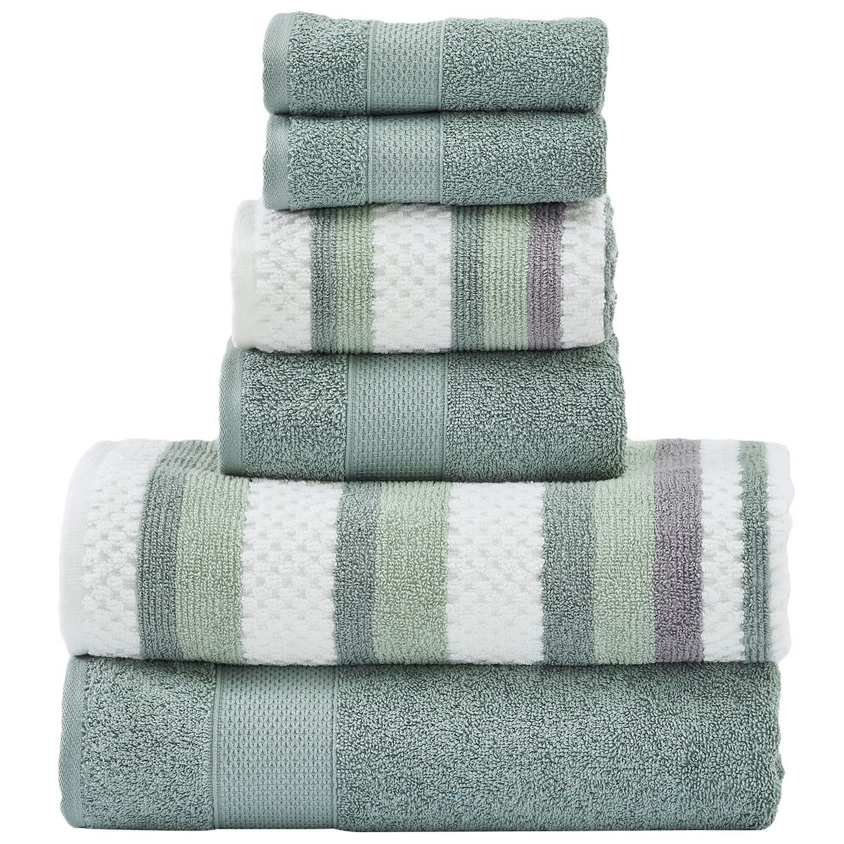Modern Threads 6-Piece Pax Jacquard Towel Set - Ivy
