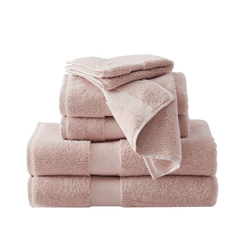 Brooklyn Loom Solid Turkish Cotton 6-Piece Towel Set, Pink