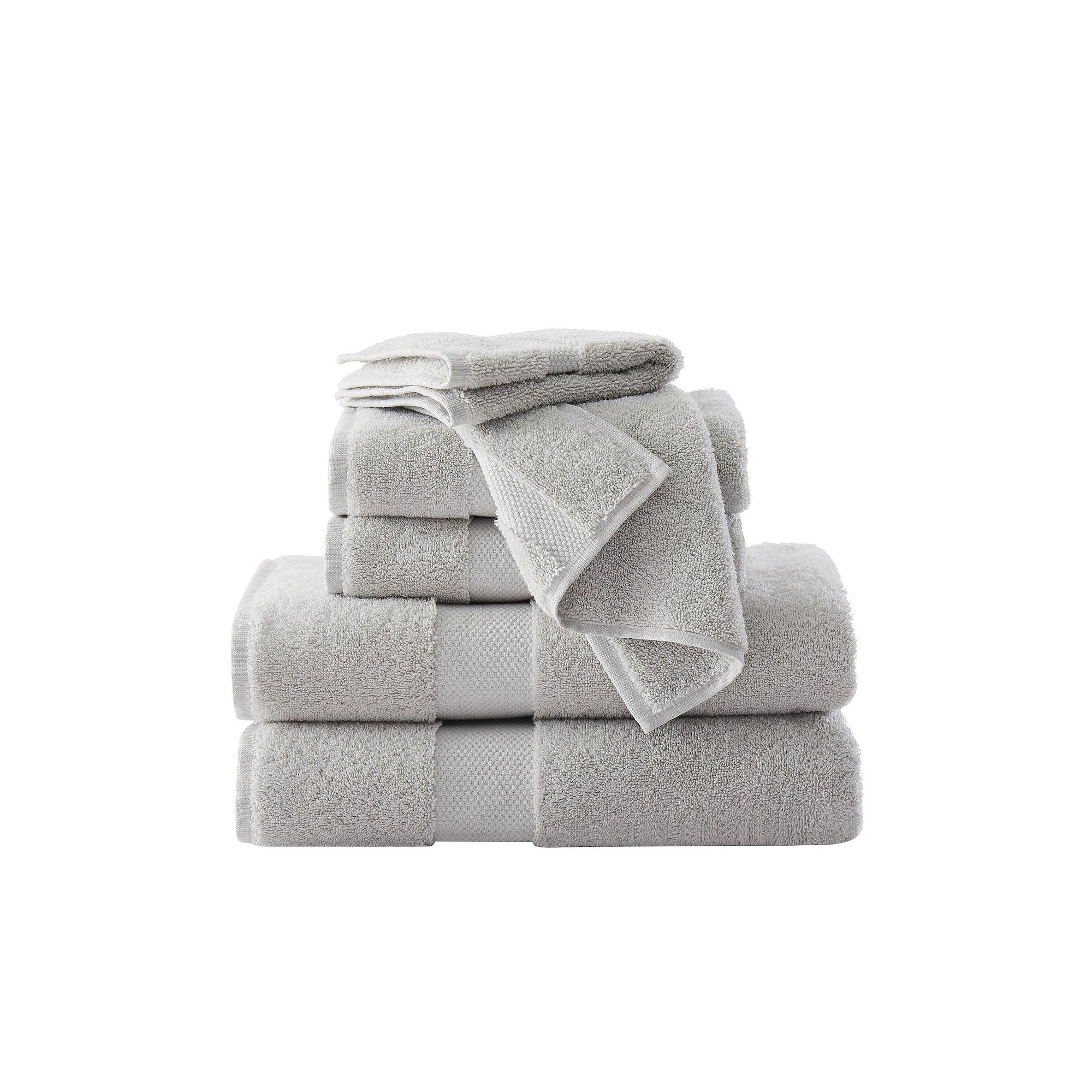 Brooklyn Loom Solid Turkish Cotton 6-Piece Towel Set, Gray