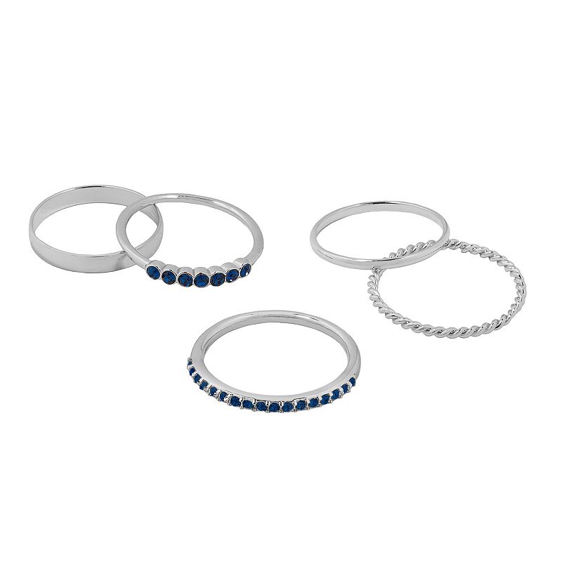 LC Lauren Conrad Nickel Free Ring Set, Womens, Size: 7, Silver