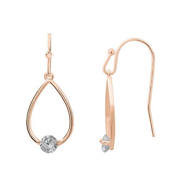 LC Lauren Conrad Rose Gold Tone Nickel Free Teardrop Earrings