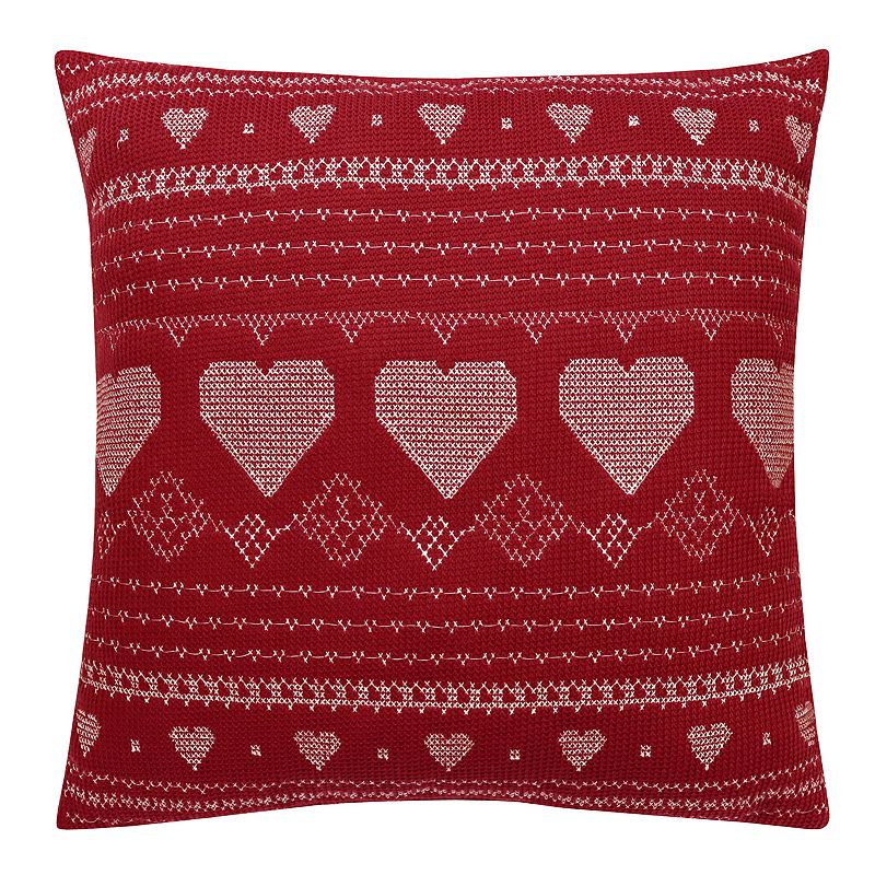 Celebrate Together Valentines Day Valentine Fair Isle Knit Throw Pillow, W