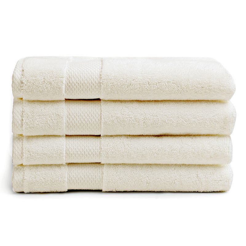 Charisma Heritage American 4-Piece Hand Towel Set, White, 4 PK