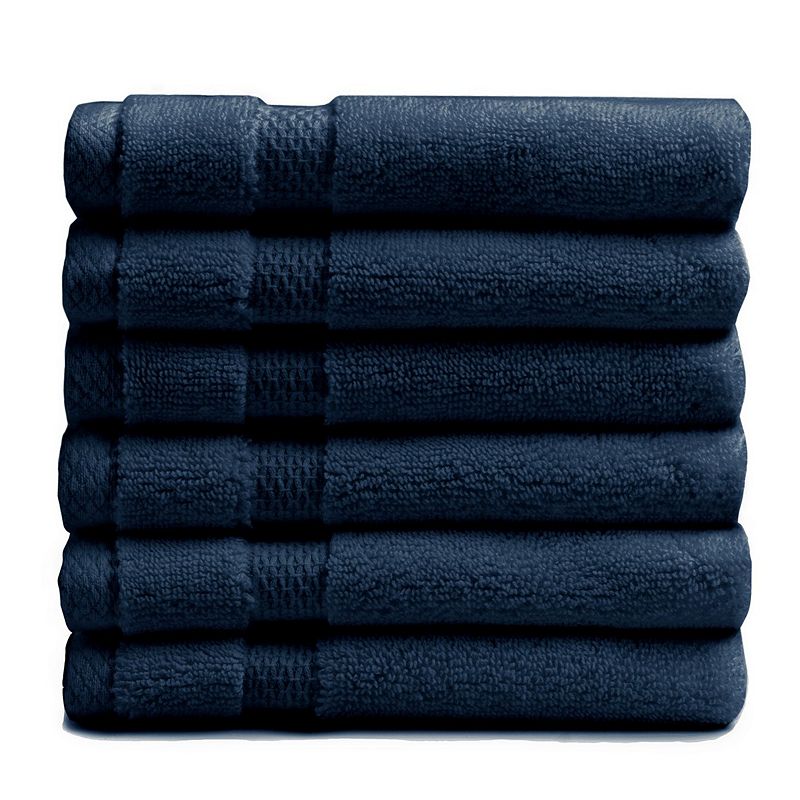 Charisma Heritage American 6-Piece Wash Cloth Set, Blue, 6 PK