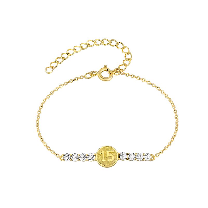 Charming Girl 14k Gold Over Silver 15 Crystal Bracelet, Girls, Size: 