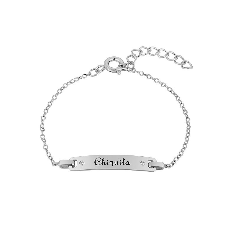 Charming Girl Sterling Silver Chiquita ID Bracelet, Girls, Size: 6,