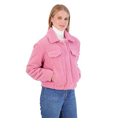 Juniors' Sebby Teddy Sherpa Crop Jacket