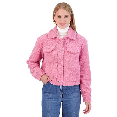 Juniors' Sebby Teddy Sherpa Crop Jacket