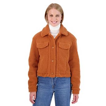 Juniors' Sebby Teddy Sherpa Crop Jacket