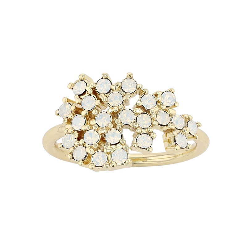 Brilliance Simulated White Opal Crystal Cluster Ring, Womens, Size: 9
