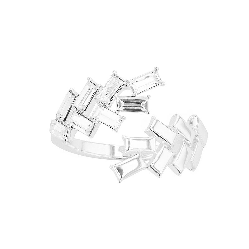 Brilliance Crystal Baguette Vine Wrap Ring, Womens, Size: 7, White