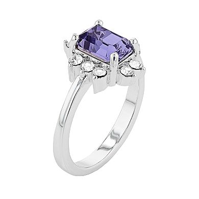 Brilliance Purple Crystal Halo Ring