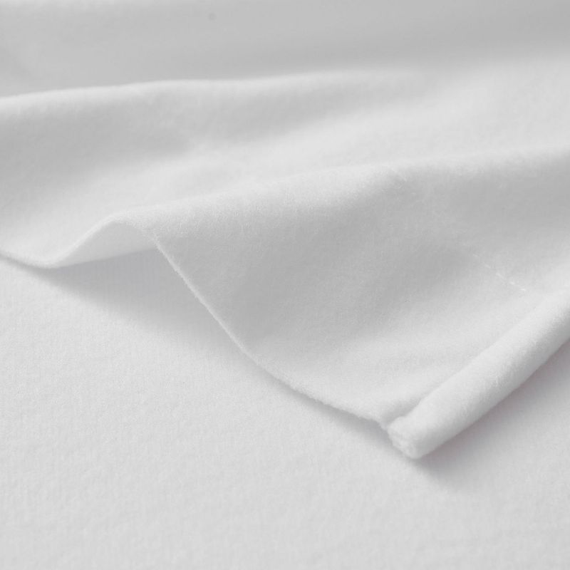 Sweet Home Collection Flannel Sheet Set, White, FULL SET