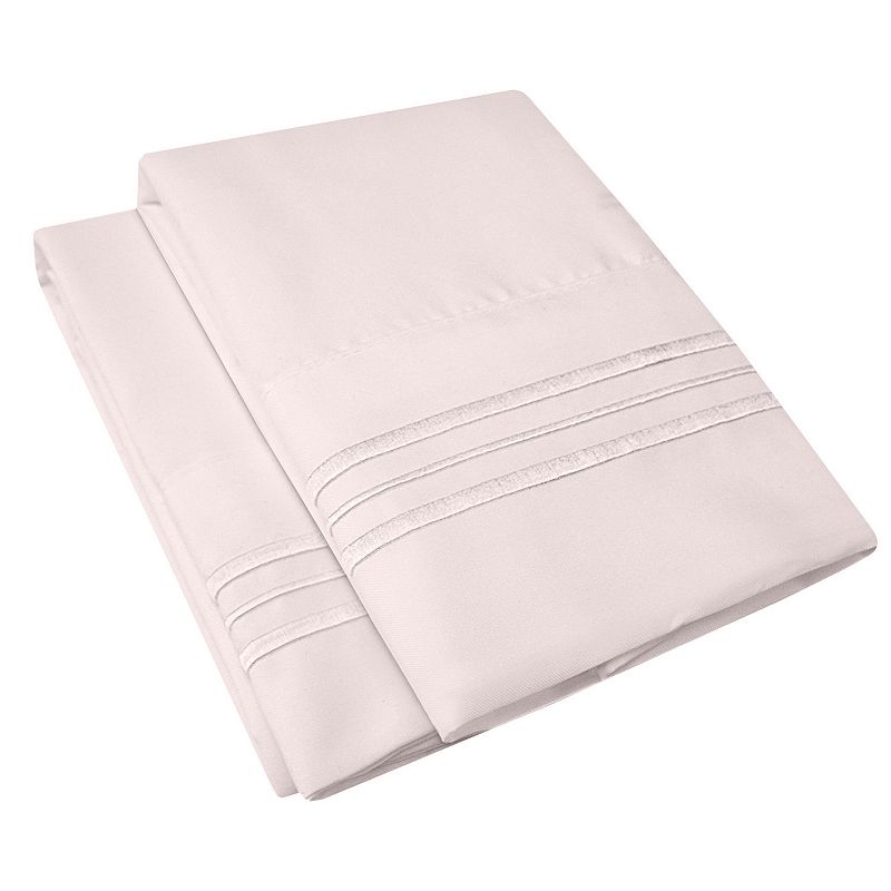 Sweet Home Collection Microfiber Embroidered 2-pack Pillowcase Set, Pale Pink