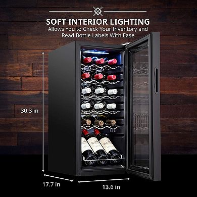 Ivation 34-Bottle Wine Cooler with WiFi, Freestanding Wine Fridge w/Smart App Control