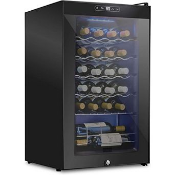 Schmecke Wine Fridge, Freestanding Wine Refrigerator, 24 Bottle Wine Cooler
