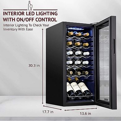 Schmecke Wine Fridge, Freestanding Wine Refrigerator, 18 Bottle Wine Cooler