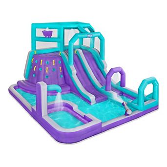 Sunny & Fun Inflatable Water Slide & Blow up Pool, Child Water Park for Child - Blue