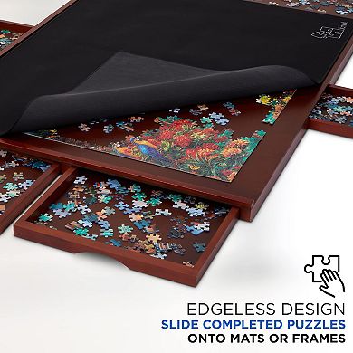 Jumbl 1500 Piece Puzzle Board, 27” x 35” Wooden Jigsaw Puzzle Table & Trays