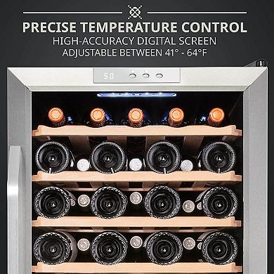 Ivation 51-Bottle Wine Cooler, Freestanding Wine Fridge with Lock