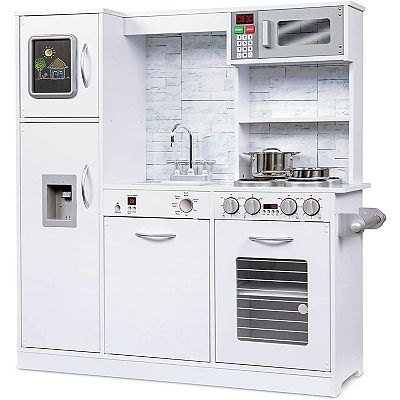 Lil Jumbl Kids Kitchen Set Toddler Pretend Wooden Kitchen Playset Charcoal