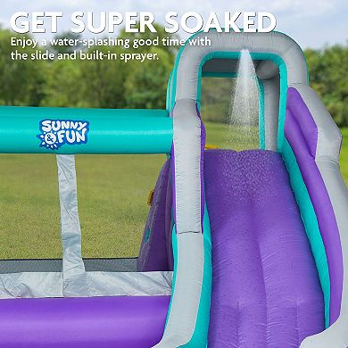 Sunny & Fun Inflatable Water Slide, Blow up Child Pool & Bounce House for Backyard