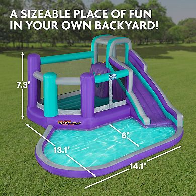 Sunny & Fun Inflatable Water Slide, Blow up Child Pool & Bounce House for Backyard