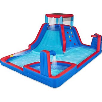 Sunny & Fun Inflatable Water Slide & Blow up Pool, Kids Water Park for Backyard