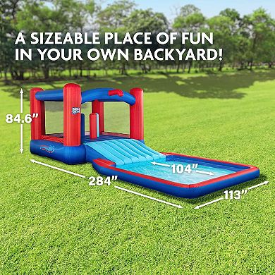 Sunny & Fun Inflatable Water Slide, Blow up Pool & Bounce House, Kids Water Park