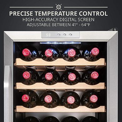 Ivation Wine Fridge, Large Freestanding Wine Cooler w/Lock, 28 Bottles