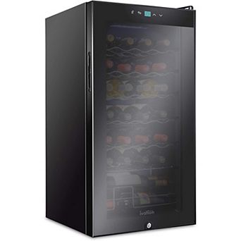 Ivation 28-Bottle Wine Cooler, Freestanding Wine Fridge with Lock