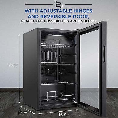 Ivation Beverage Refrigerator Ultra Cool Mini Drink Fridge Beer, Juice Cooler for Home & Office