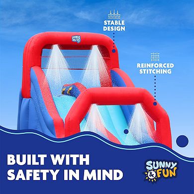 Sunny & Fun Inflatable Water Slide & Blow up Pool, Kids Water Park for Backyard