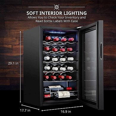 Ivation Wine Fridge, Freestanding Wine Refrigerator, 24 Bottle Wine Cooler