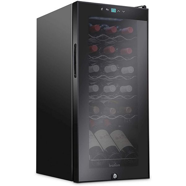 Ivation 18Bottle Wine Cooler, Freestanding Wine Fridge with Lock