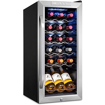 Ivation 18-Bottle Wine Cooler, Freestanding Wine Fridge with Lock