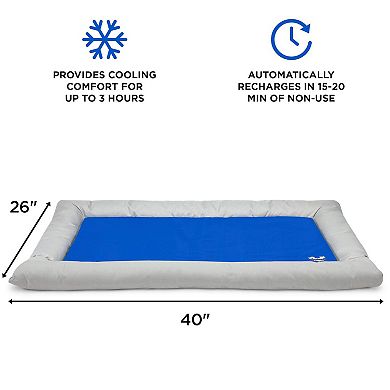 Arf Pets Dog Self Cooling Mat, Solid Gel Based Self Pet Cooling Mat With Foam Based Bolster Bed