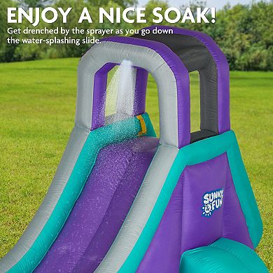 Sunny & Fun Inflatable Water Slide & Blow up Pool, Kids Water Park for Backyard