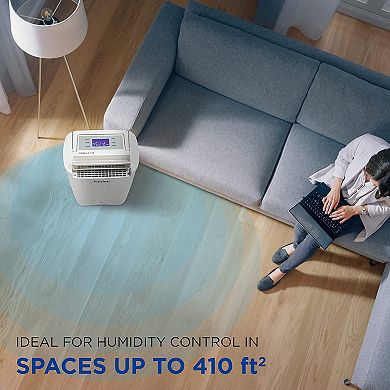 Ivation 19 Pint Desiccant Home WIFI Dehumidifier with Continuous Drain Hose And Smartphone Control